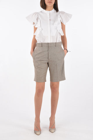 4 Pocket Wool Shorts with Belt Loops