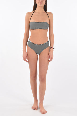 lurex bandeau bikini top
