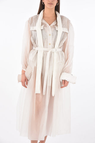 MM0 tie neck maxi dress with belt