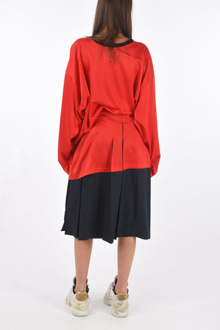 MM0 two-tone pleated dress