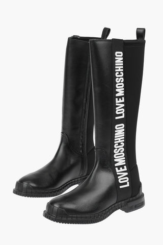 LOVE leather boots with logo Profile
