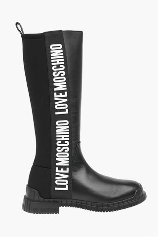 LOVE leather boots with logo Profile
