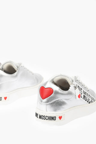 LOVE sneakers in pelle lamé con zip