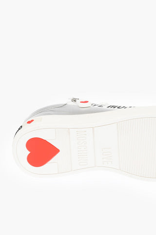 LOVE sneakers in pelle lamé con zip