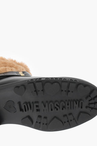 LOVE leather ankle boots with faux fur details