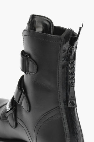 LOVE leather Ankle boots with back zip