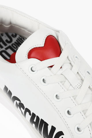 LOVE logo printed leather sneakers