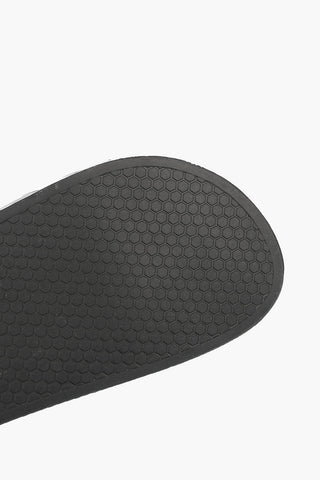 LOVE all over logo faux leather slides