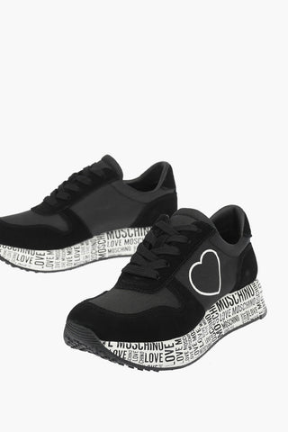 LOVE Suede and Fabric Sneakers with Branded Sole