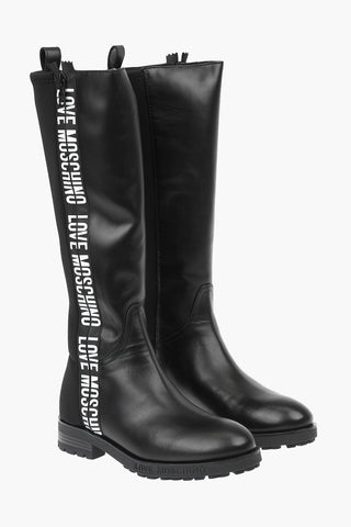 LOVE leather boots with logo Profile