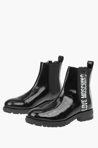 LOVE patent leather Chelsea boots with side zip