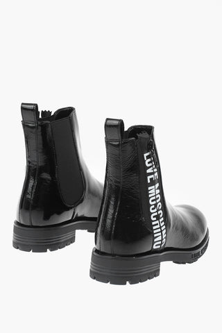 LOVE patent leather Chelsea boots with side zip