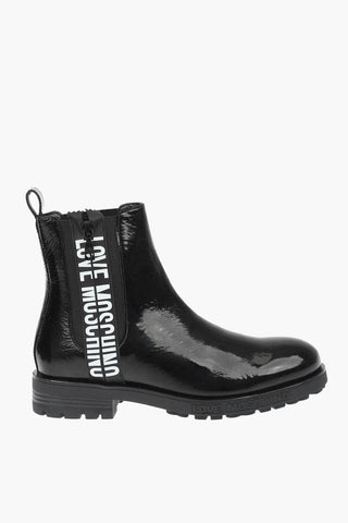 LOVE patent leather Chelsea boots with side zip