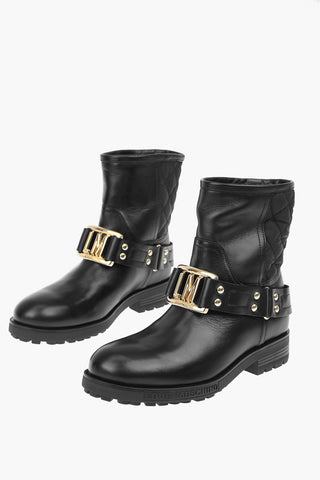 LOVE leather ankle boots with quilted details