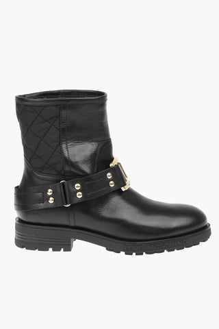 LOVE leather ankle boots with quilted details