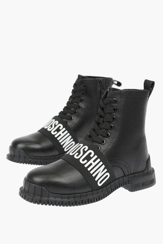 LOVE leather combat boots with elastic band