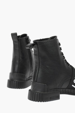 LOVE leather combat boots with elastic band