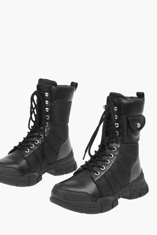 LOVE Anfibi in pelle e tessuto