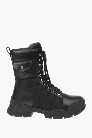 LOVE Anfibi in pelle e tessuto