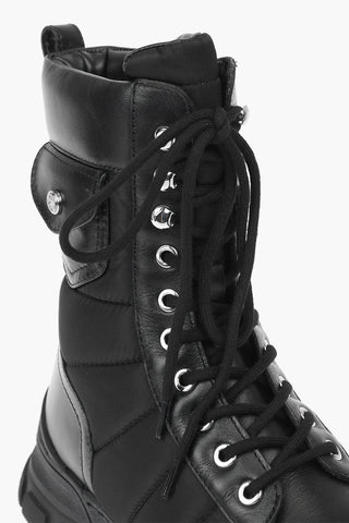 LOVE Anfibi in pelle e tessuto