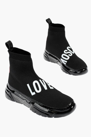 LOVE Sock Sneakers with leather detail