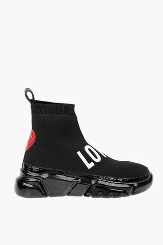 LOVE Sock Sneakers with leather detail
