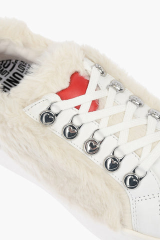 LOVE leather sneakers with faux fur details