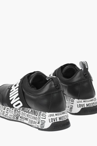 LOVE leather RUN40 slip on sneakers with all over logo sole