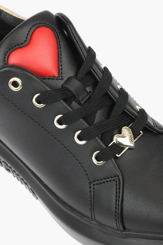 LOVE sneakers basse in pelle con glitter