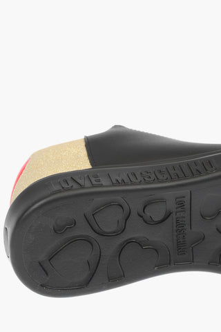 LOVE sneakers basse in pelle con glitter