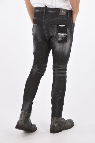 15cm vintage effect long crotch relax jeans