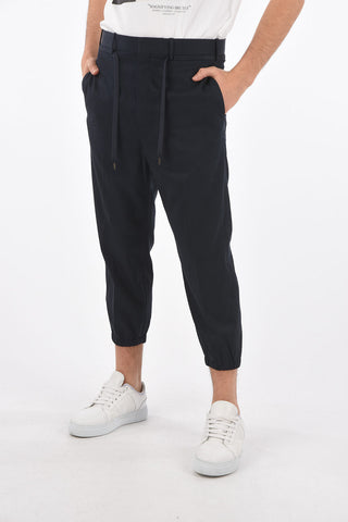 drop crotch fit belt loops trousers