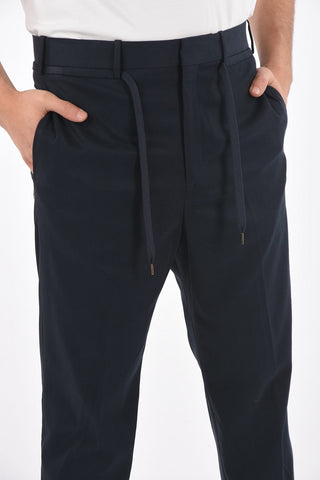 drop crotch fit belt loops trousers