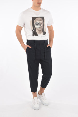 drop crotch fit belt loops trousers