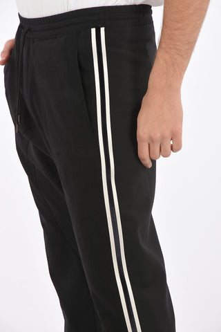 slouch fit piping pants