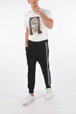 slouch fit piping pants