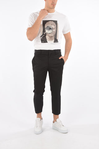 Mid-rise waist slim fit pants