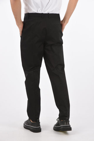 slim fit double pleat trousers