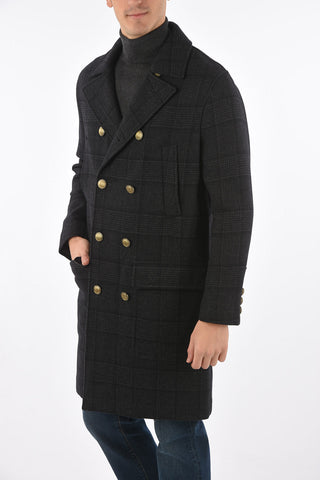 Cappotto Doppiopetto in Lana a Quadri DIstrict