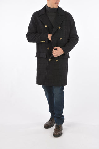 Cappotto Doppiopetto in Lana a Quadri DIstrict