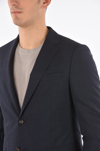 ZZEGNA wool side vents belt loops 2-button suit
