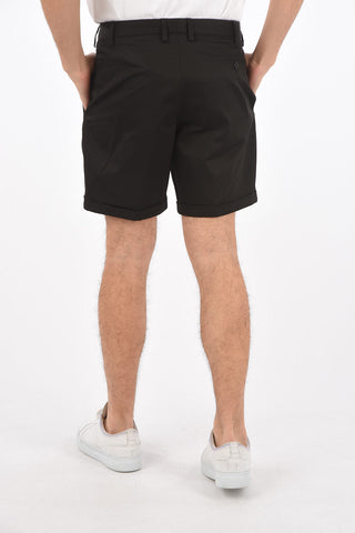 slim naval fit double pleat shorts