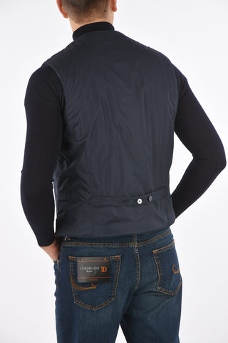 ID Gilet Trapuntato con Parte Frontale in Lana Windowpane