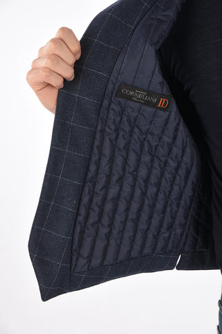 ID Gilet Trapuntato con Parte Frontale in Lana Windowpane