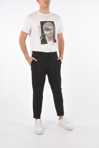 pantalone slim fit a vita regolare