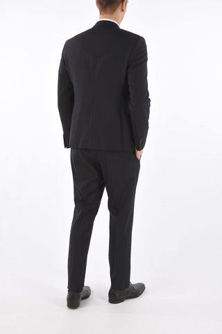 slim fit side vents peak lapel 2-button suit