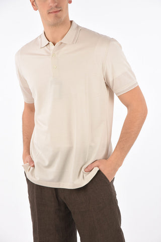 EZ LUXURY silk and cotton 3 button polo shirt