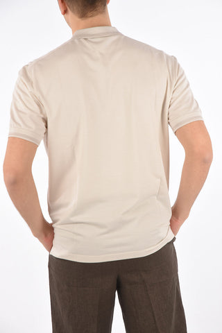 EZ LUXURY silk and cotton 3 button polo shirt