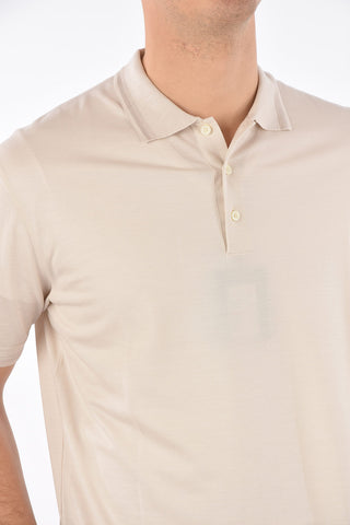 EZ LUXURY silk and cotton 3 button polo shirt