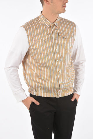 striped shirt with breast pockets